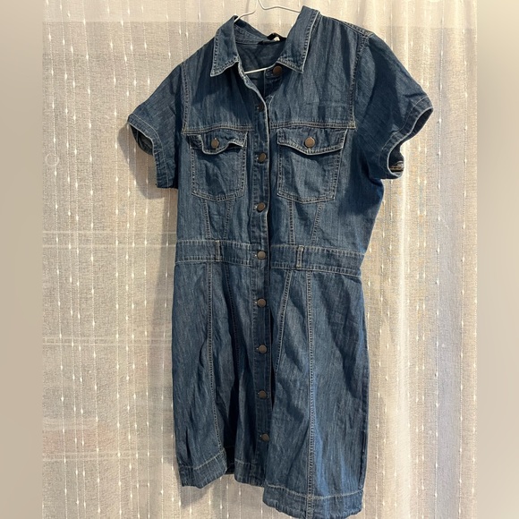 Vintage Express button up denim dress - Picture 2 of 3